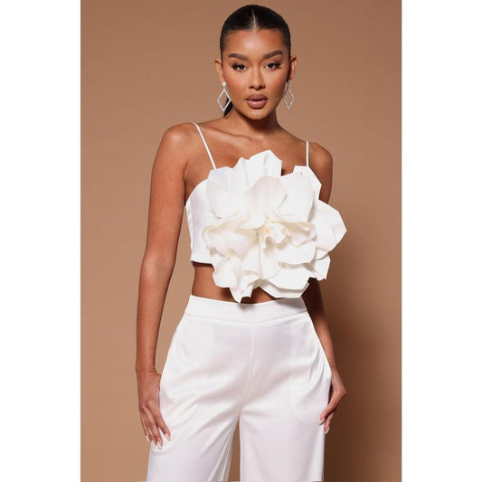 Rosalia Flower Pant Set - White
