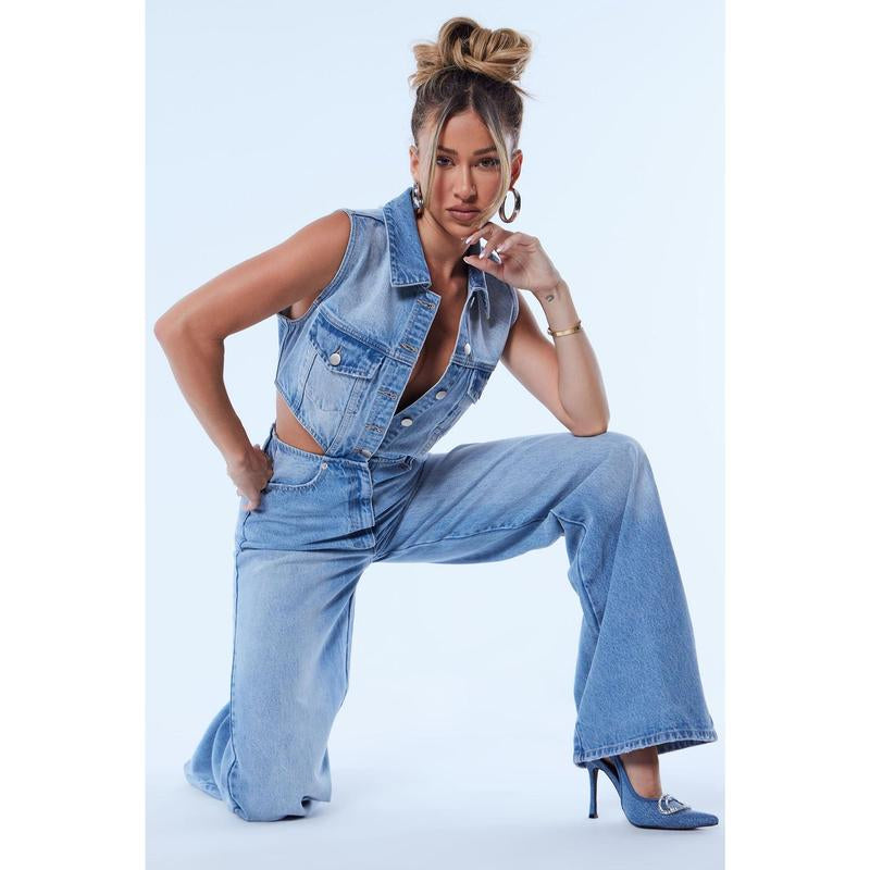 Baylin Denim Jumpsuit - Light Wash