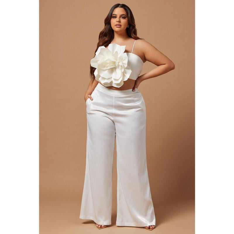 Rosalia Flower Pant Set - White