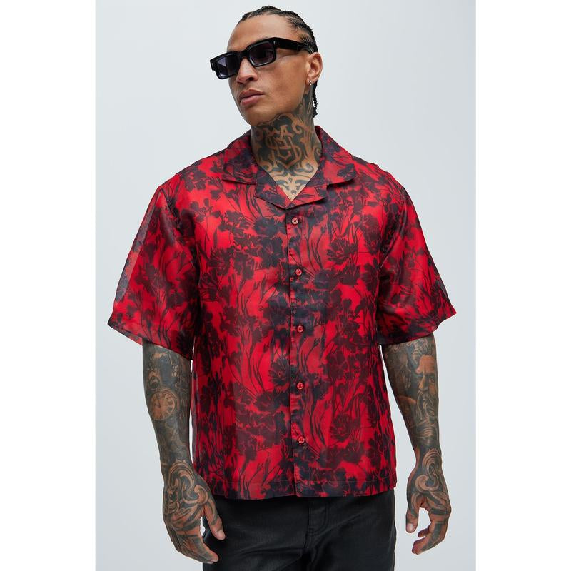 Pleasant Floral Shirt - Red/Combo