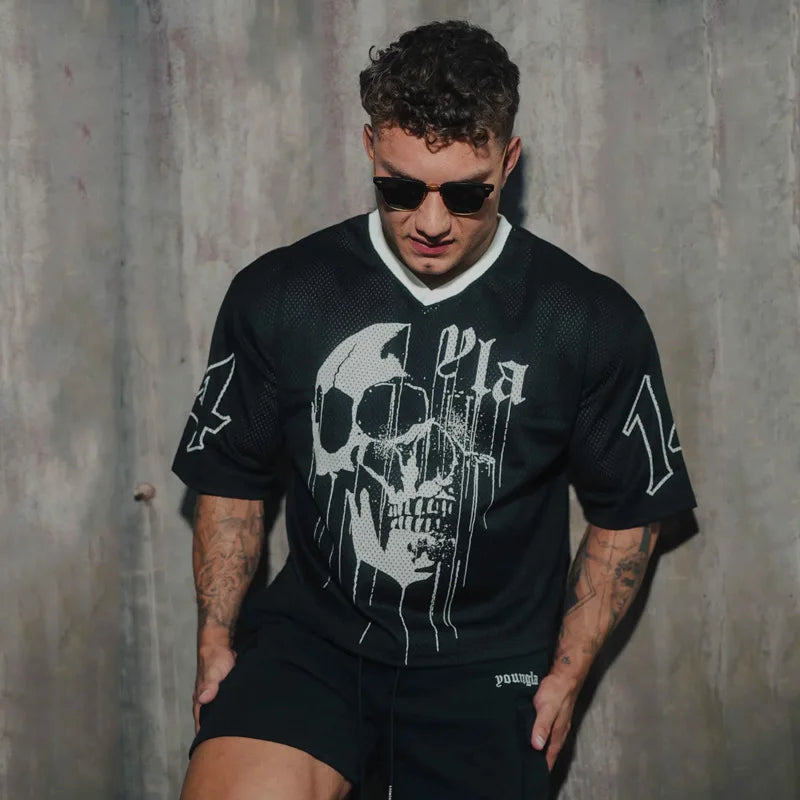 YA T-Shirts Men Summer New Sports Leisure round Neck Fashion Loose and Comfortable Clothing Gym Running Shirts Man