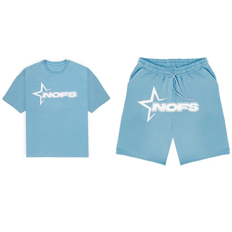 Elevate Your Style with the Y2 Kpop Street Fashion Unisex T-Shirt and Drawstring Shorts Set - Perfect for Casual Spring and Summer Outings!