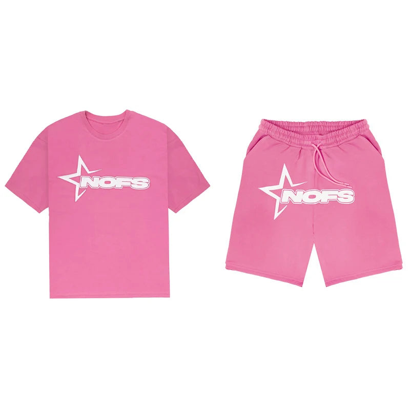 Elevate Your Style with the Y2 Kpop Street Fashion Unisex T-Shirt and Drawstring Shorts Set - Perfect for Casual Spring and Summer Outings!