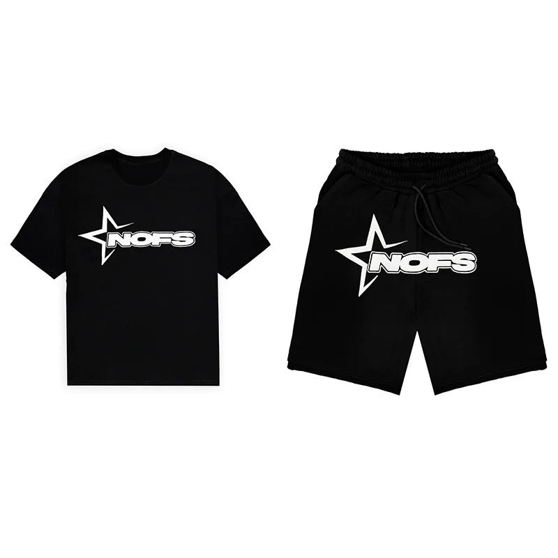 Elevate Your Style with the Y2 Kpop Street Fashion Unisex T-Shirt and Drawstring Shorts Set - Perfect for Casual Spring and Summer Outings!