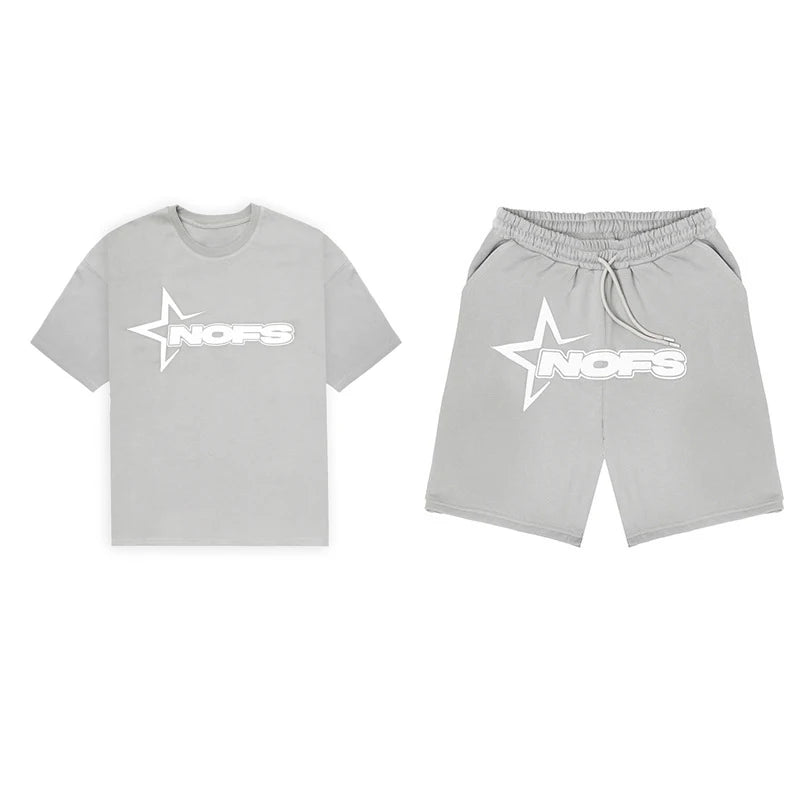 Elevate Your Style with the Y2 Kpop Street Fashion Unisex T-Shirt and Drawstring Shorts Set - Perfect for Casual Spring and Summer Outings!
