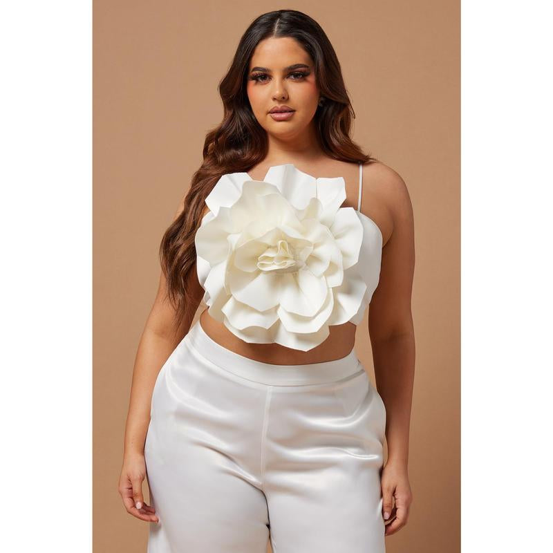 Rosalia Flower Pant Set - White