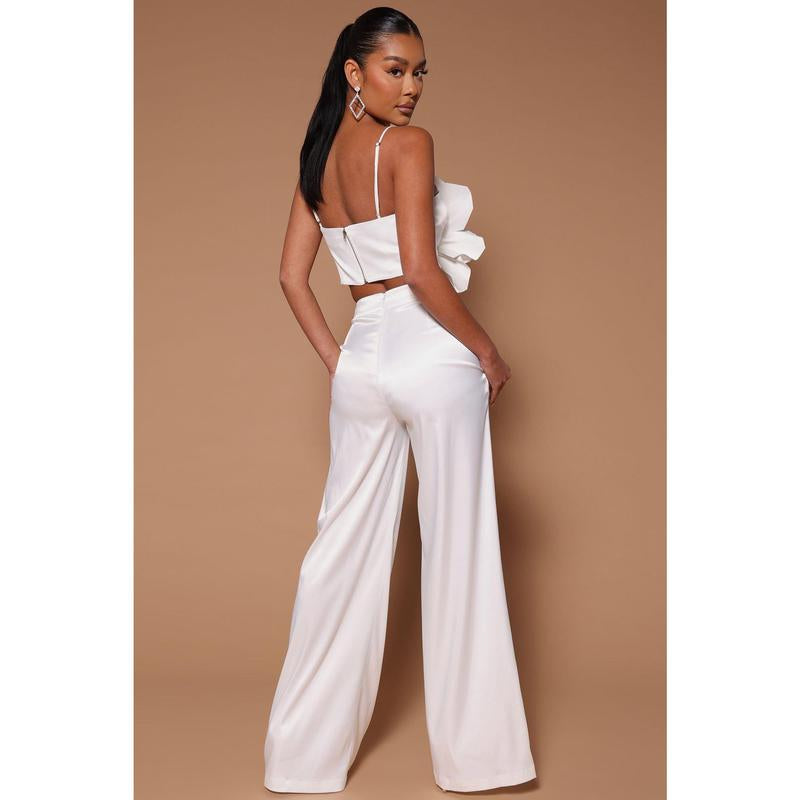 Rosalia Flower Pant Set - White