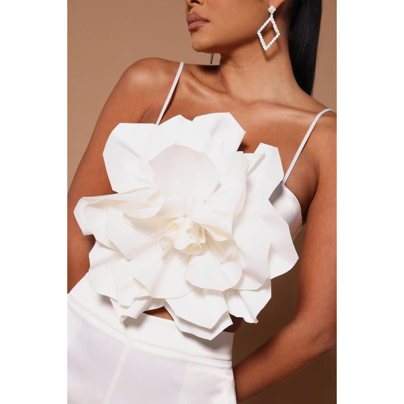 Rosalia Flower Pant Set - White