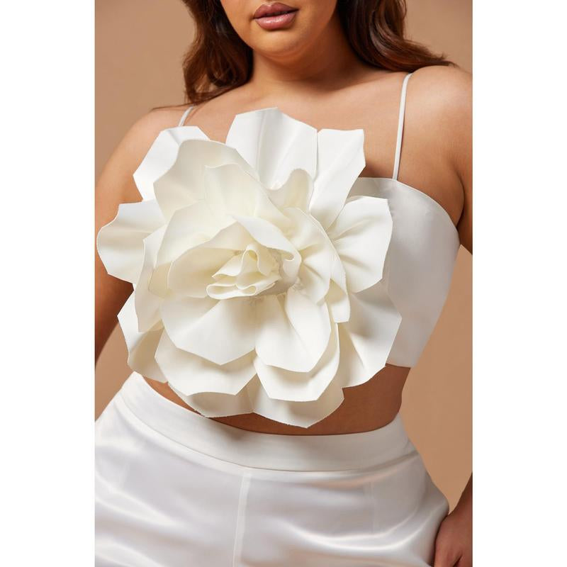 Rosalia Flower Pant Set - White
