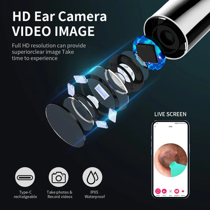 Advanced Ear Cleaner with Camera: NK3 Otoscope USB-C Charging Endoscope for Effective Wax Removal